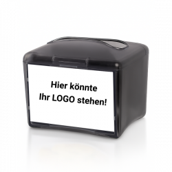 Serviettenspender Blanc Value für ca. 200 Blatt, stehend, mit Werbefläche, Einzelblattausgabe, Pushfunktion