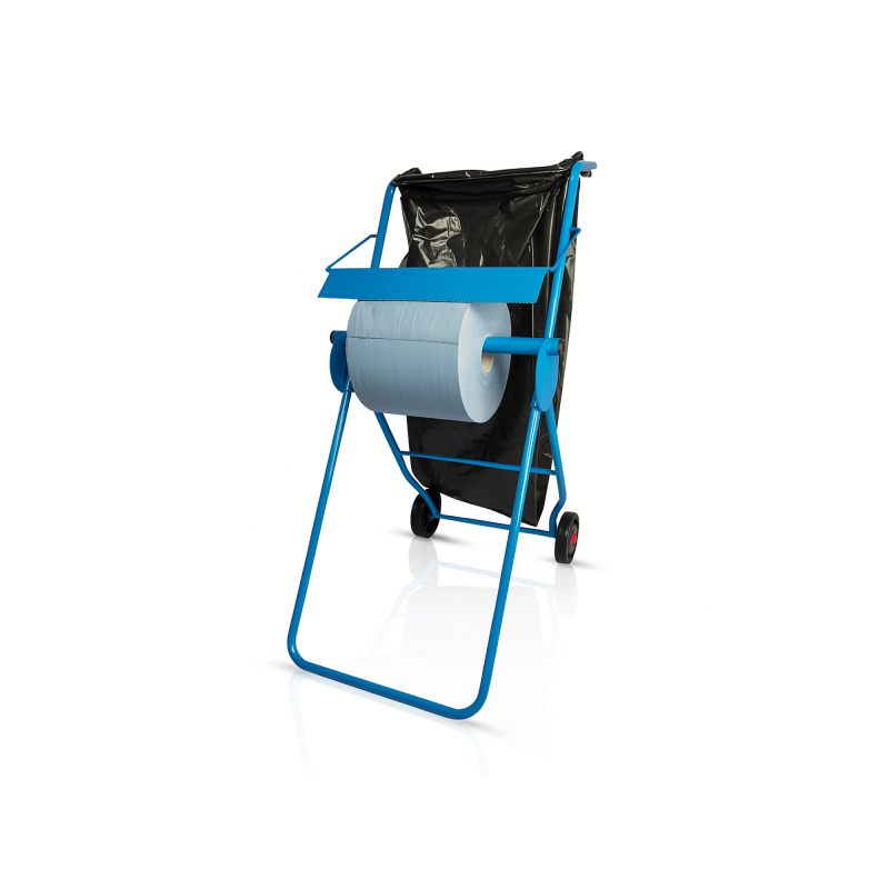Putzrollenhalter FIX, fahrbar, mit Abfallsackhalterung, für Putzrollen bis 40 cm Breite Putzrollenhalter FIX, fahrbar, mit Abfallsackhalterung, für Putzrollen bis 40 cm Breite